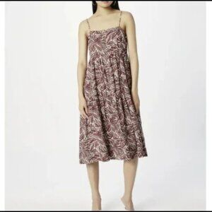 Abercrombie & Fitch Trapeze Midi Dress - Brown Pattern Size Small